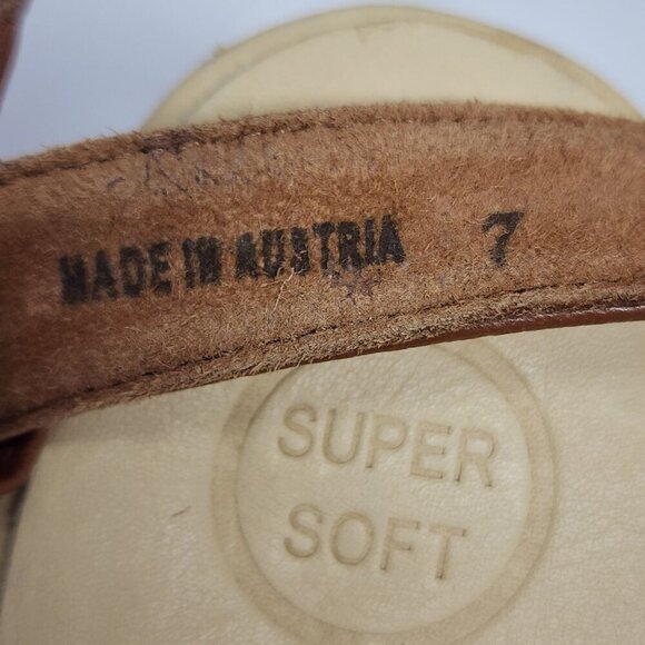 Paul Green Womens Brown Leather Cork Heel Sandals Size UK 7 US 9 - Picture 5 of 12